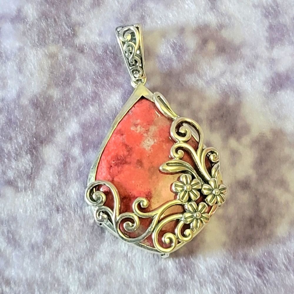Norwegian Thulite Solitare Pendant‎